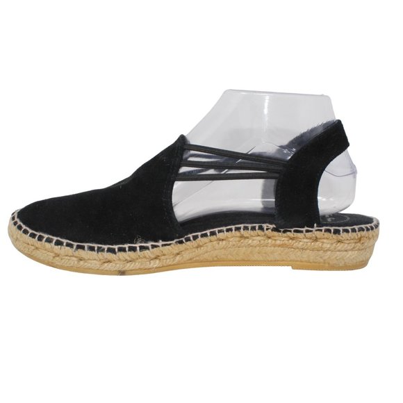 Toni Pons Womens Size 10.5 Nuria Black Suede Espadrille Slip On Sandals - Picture 9 of 16
